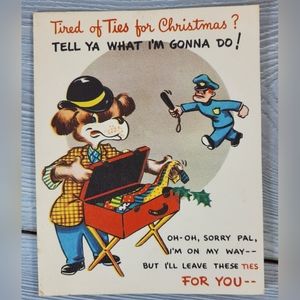 🎅🏼 RARE 1940s Vintage Funny Naughty Christmas Card - Made by A Nova Laugh 🎅🏼